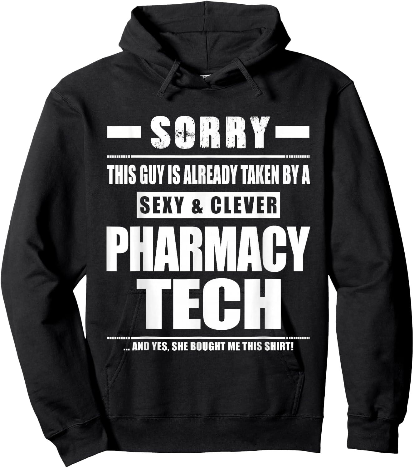 Pharmacy Technician Shirt Gift Boyfriend Husband Fiance Hoodie - Hoodie | Black