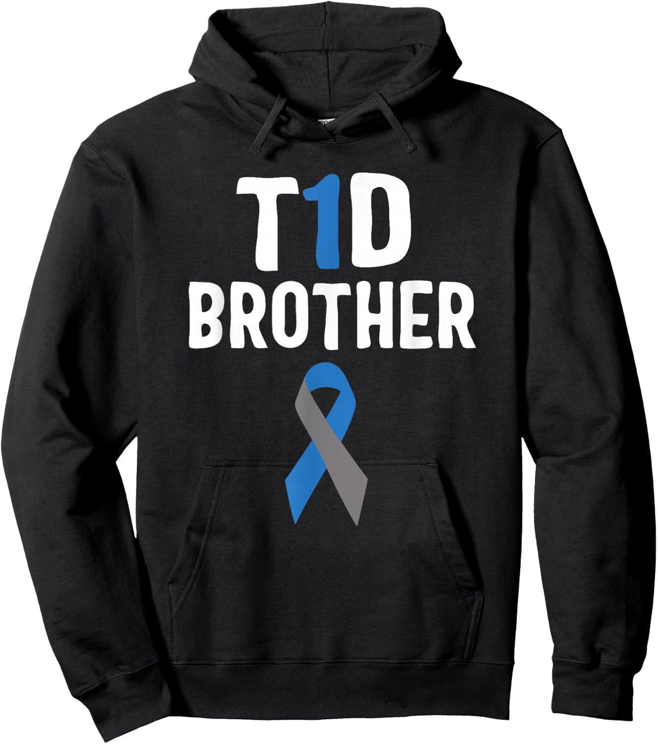 T1D Brother Diabetes Awareness Type 1 Insulin Pancreas Hoodie - Hoodie | Black