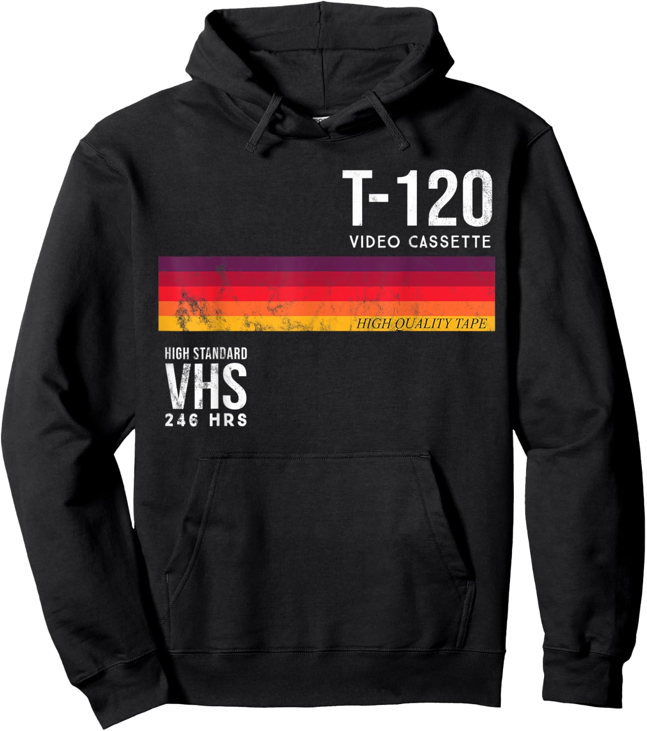 Vintage 80s Video Cassette Tape VHS Hoodie - Hoodie | Black