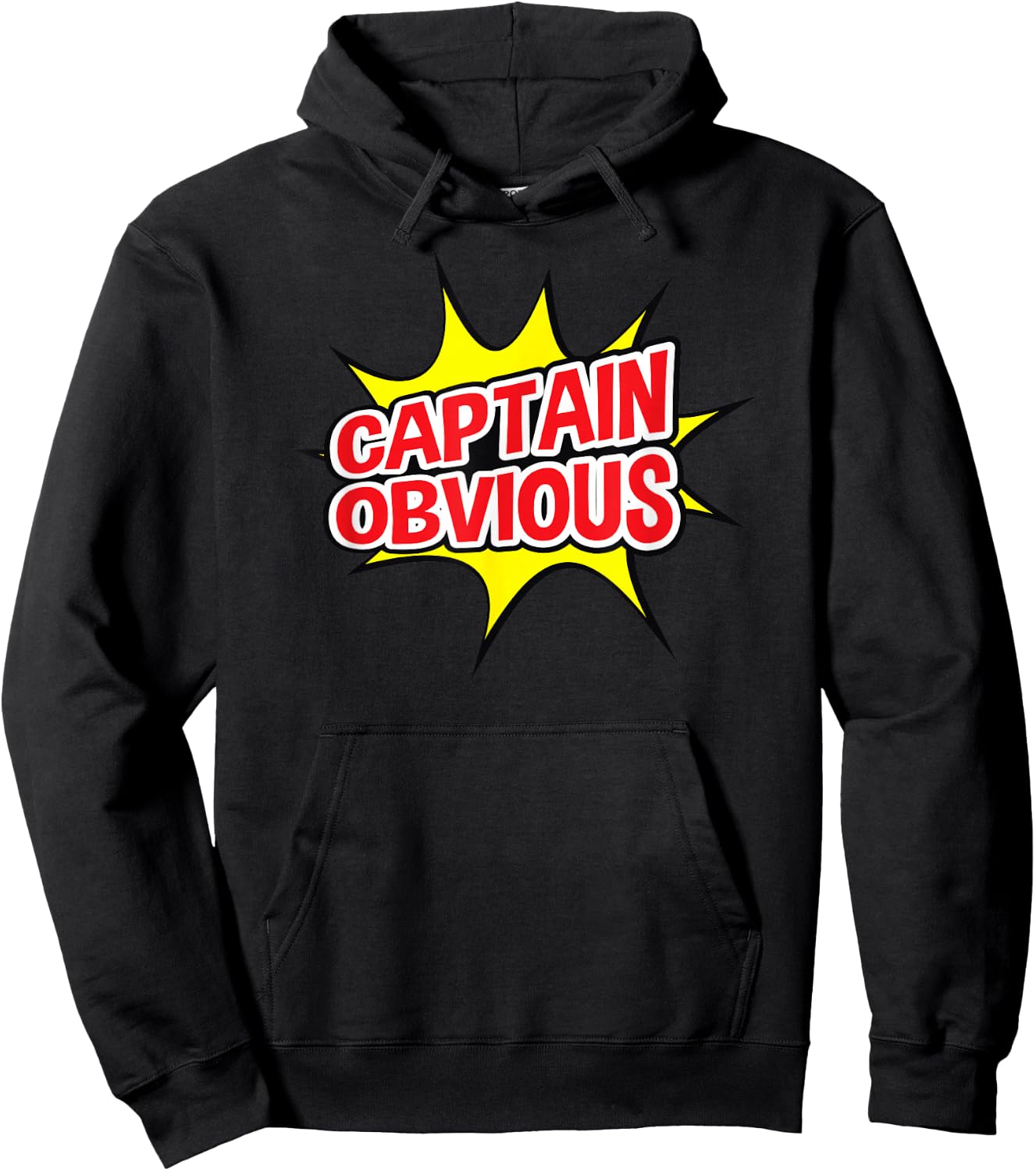 Captain Obvious Superhero Pow Punch Hoodie - Hoodie | Black