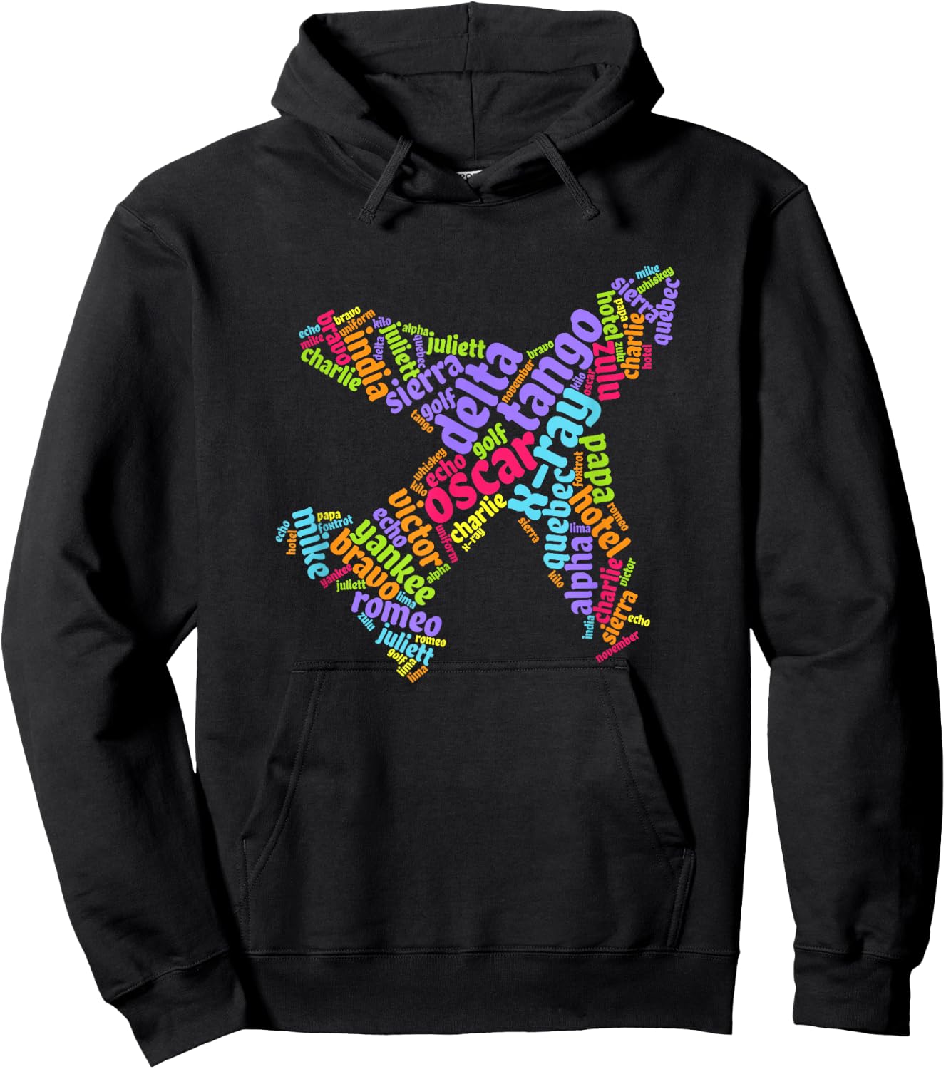 Aeroplane Pilot Alphabet Pilot Flight Student Flight School Hoodie - Hoodie | Black