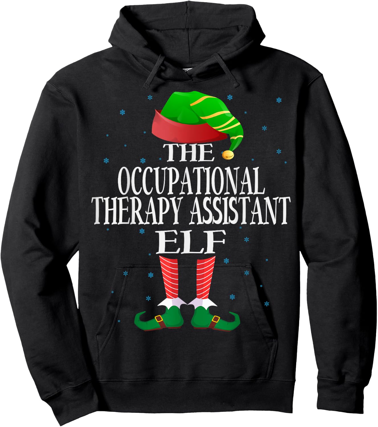 Occupational Therapy Assistant Elf Matching Pajama Christmas Hoodie - Hoodie | Black