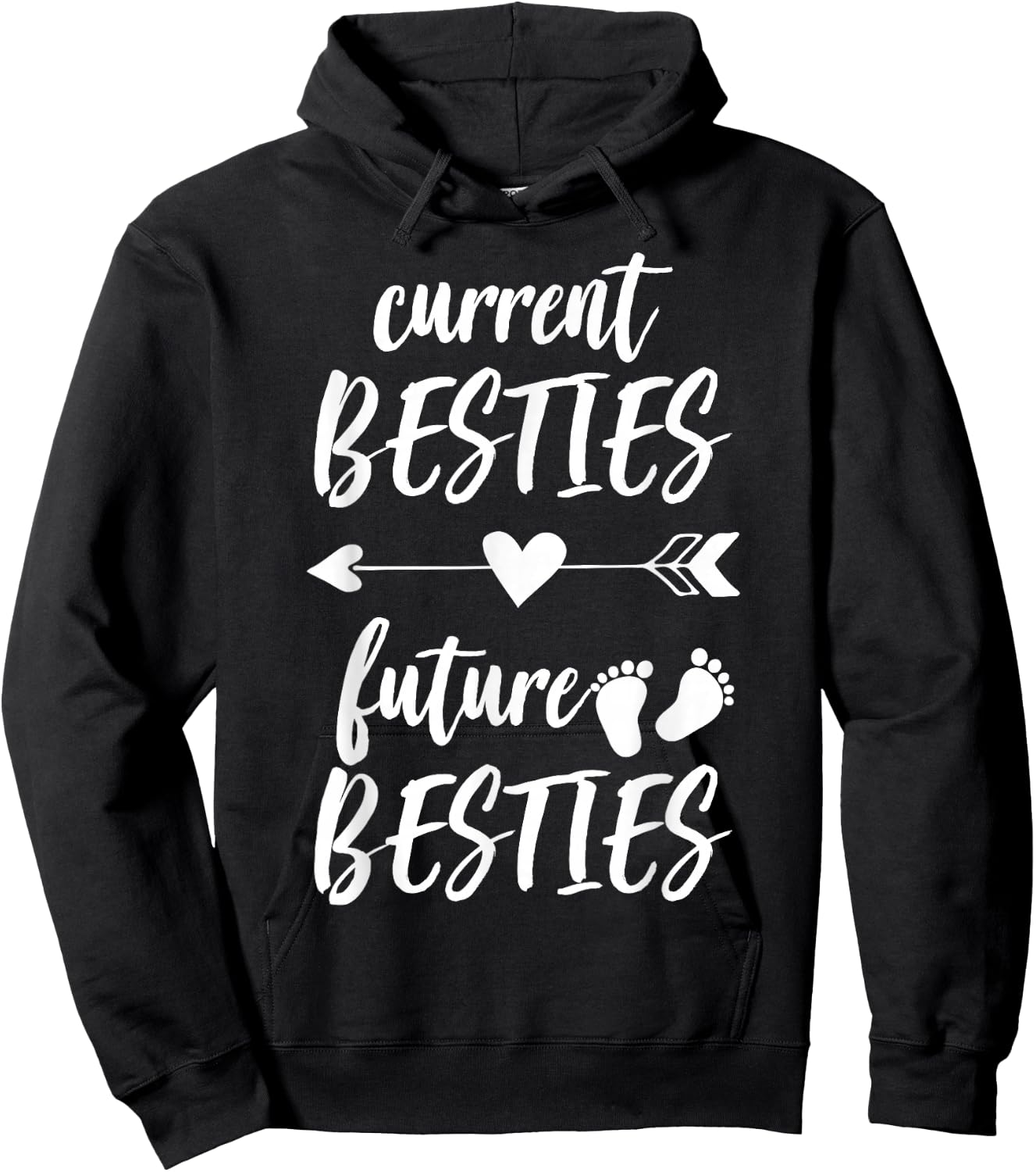 "Current Besties Future Besties" Pregnancy Reveal Hoodie - Hoodie | Black
