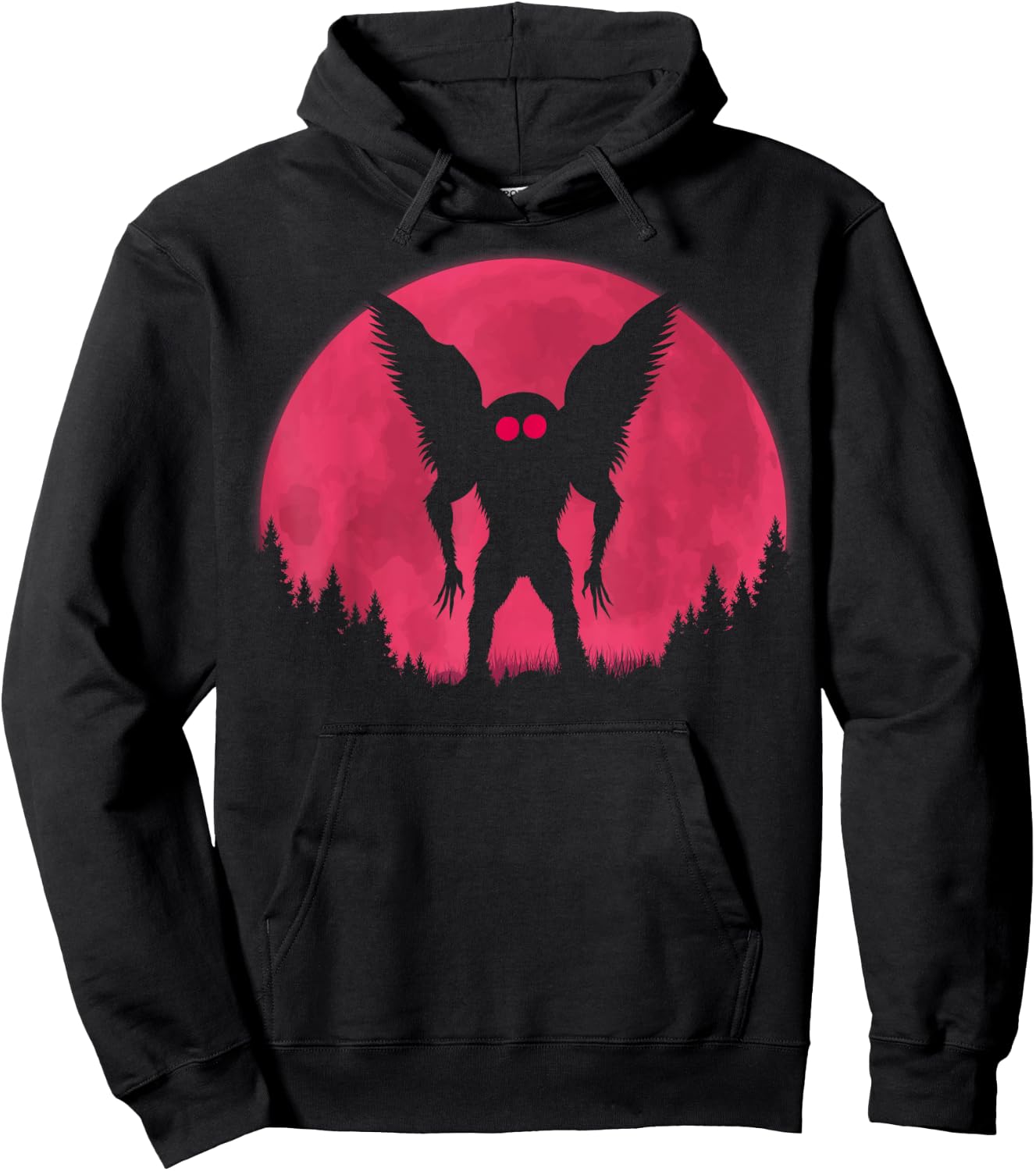 Mothman Moon! Funny Cryptid Women Kids! Moth man Hoodie - Hoodie | Black