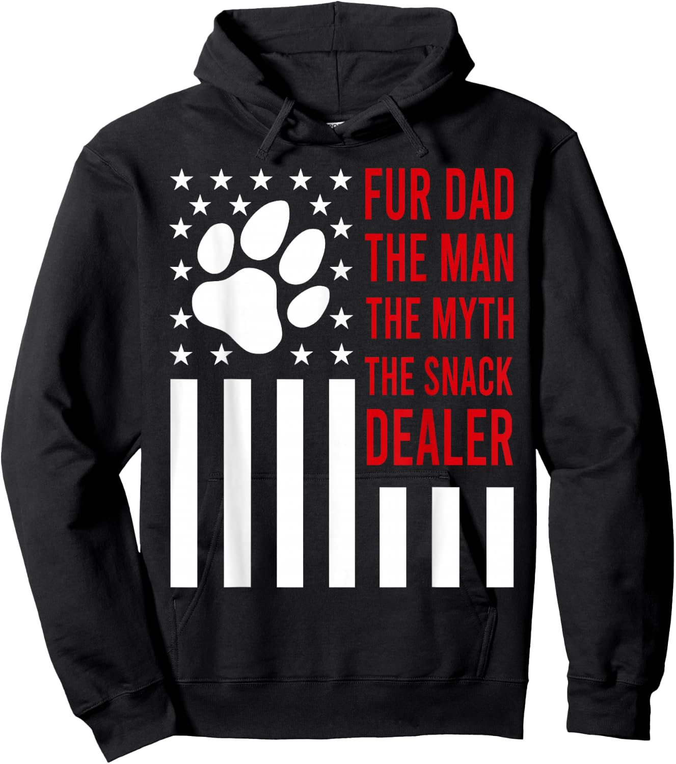 Dog Fathers Day Fur Dad The Man The Myth The Snack Dealer Hoodie - Hoodie | Black