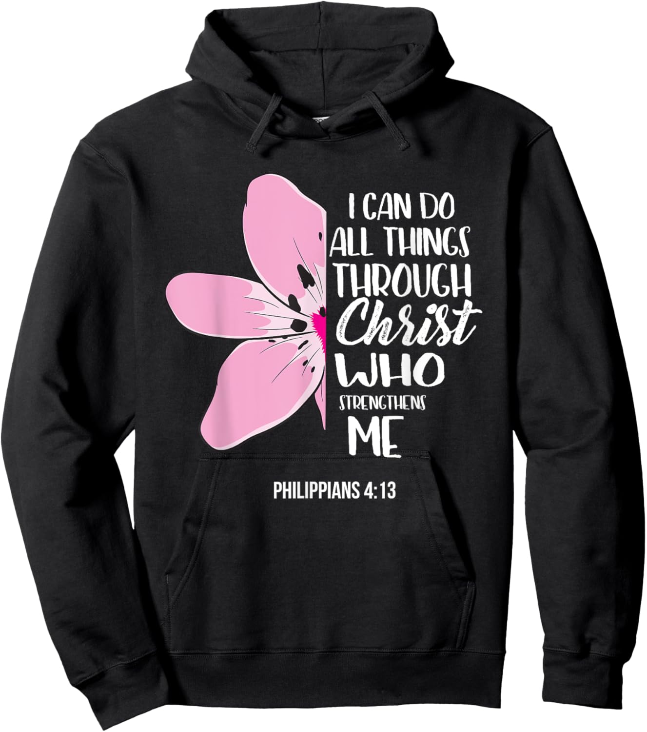 Philippians 4:13 Christian Scripture Bible Verses Gift Women Hoodie - Hoodie | Black