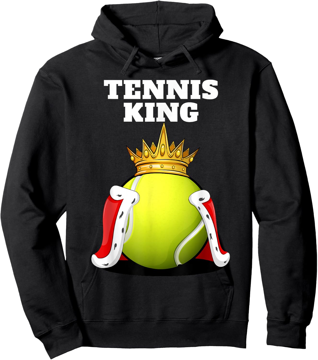Tennis King | Boys Tennis Player Shirt | Tennis Hoodie - Hoodie | Black