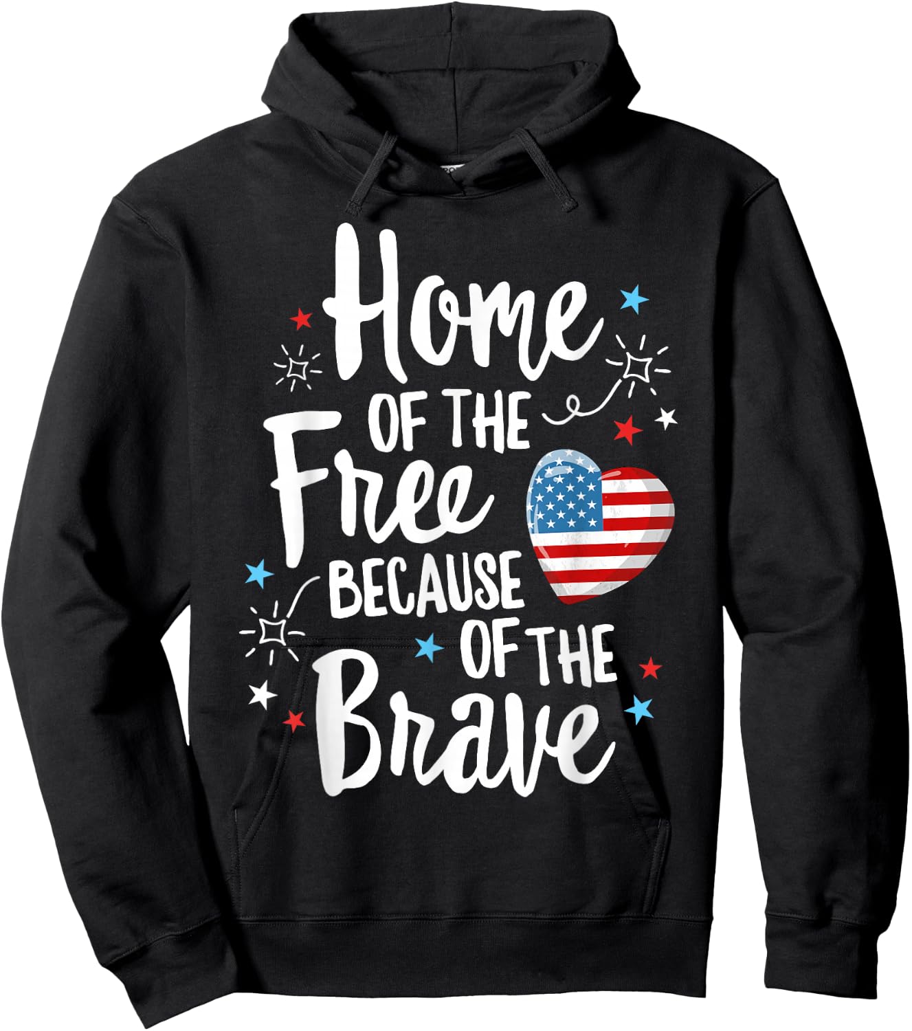 Home Of The Free Veterans 4th of July Women Wife Patriotic Hoodie - Hoodie | Black