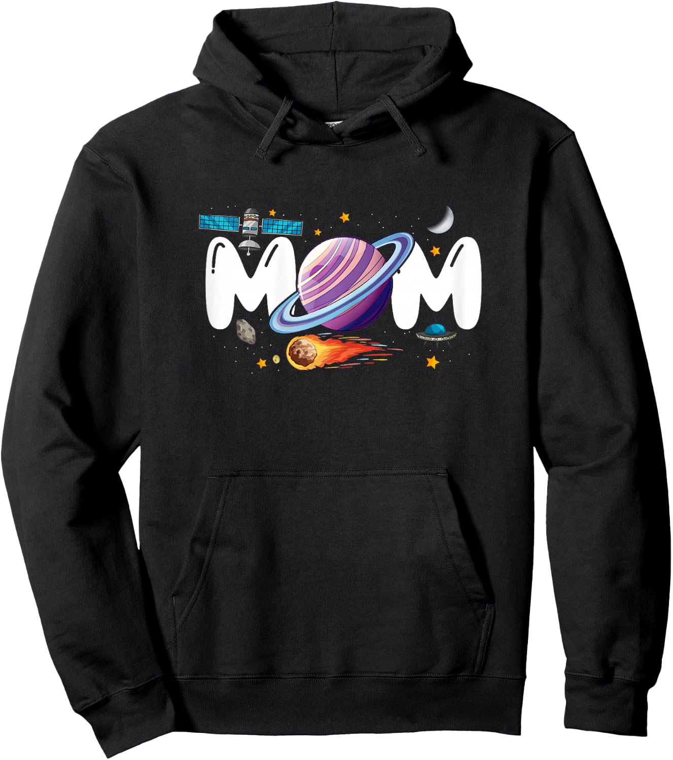 Mom Of The Birthday Boy Space Astronaut Birthday Family Hoodie - Hoodie | Black