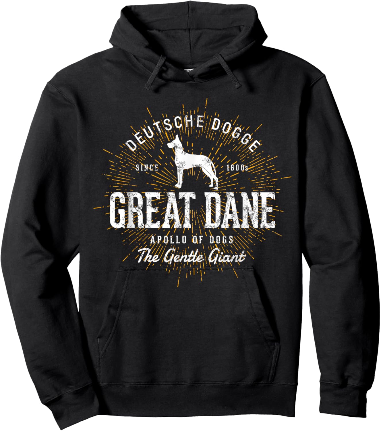 Vintage Style Retro Great Dane Hoodie - Hoodie | Black