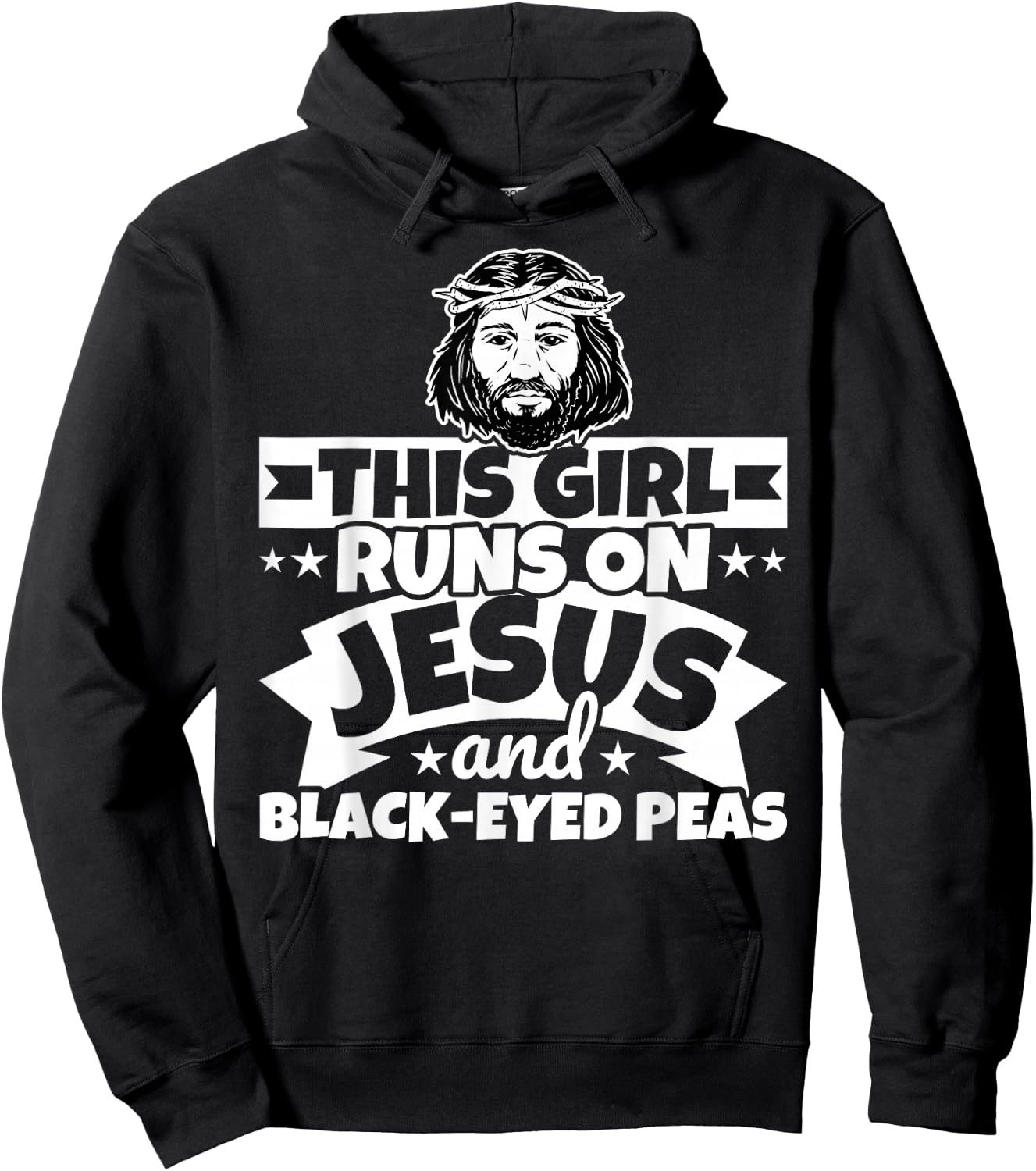 Girl runs on Jesus and black-eyed peas Hoodie - Hoodie | Black