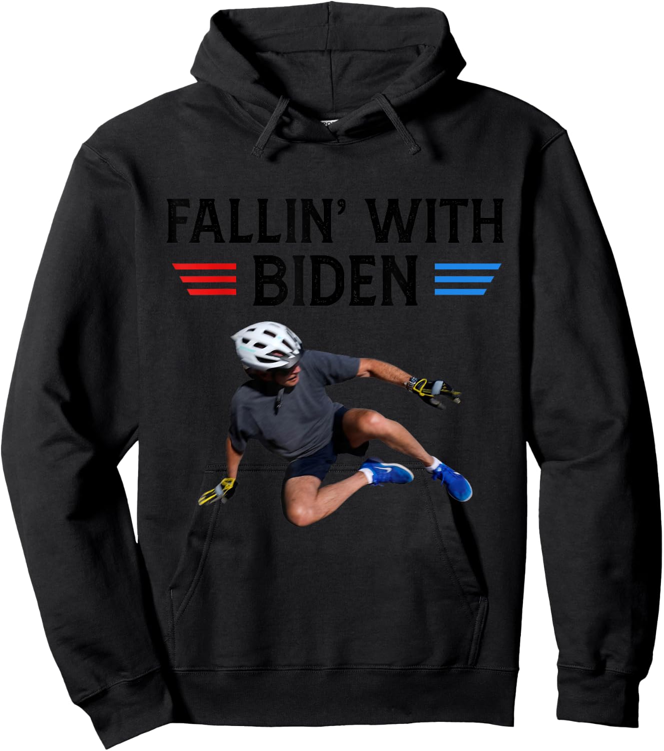 Joe Biden falling off bicycle Biden bike meme funny Hoodie - Hoodie | Black
