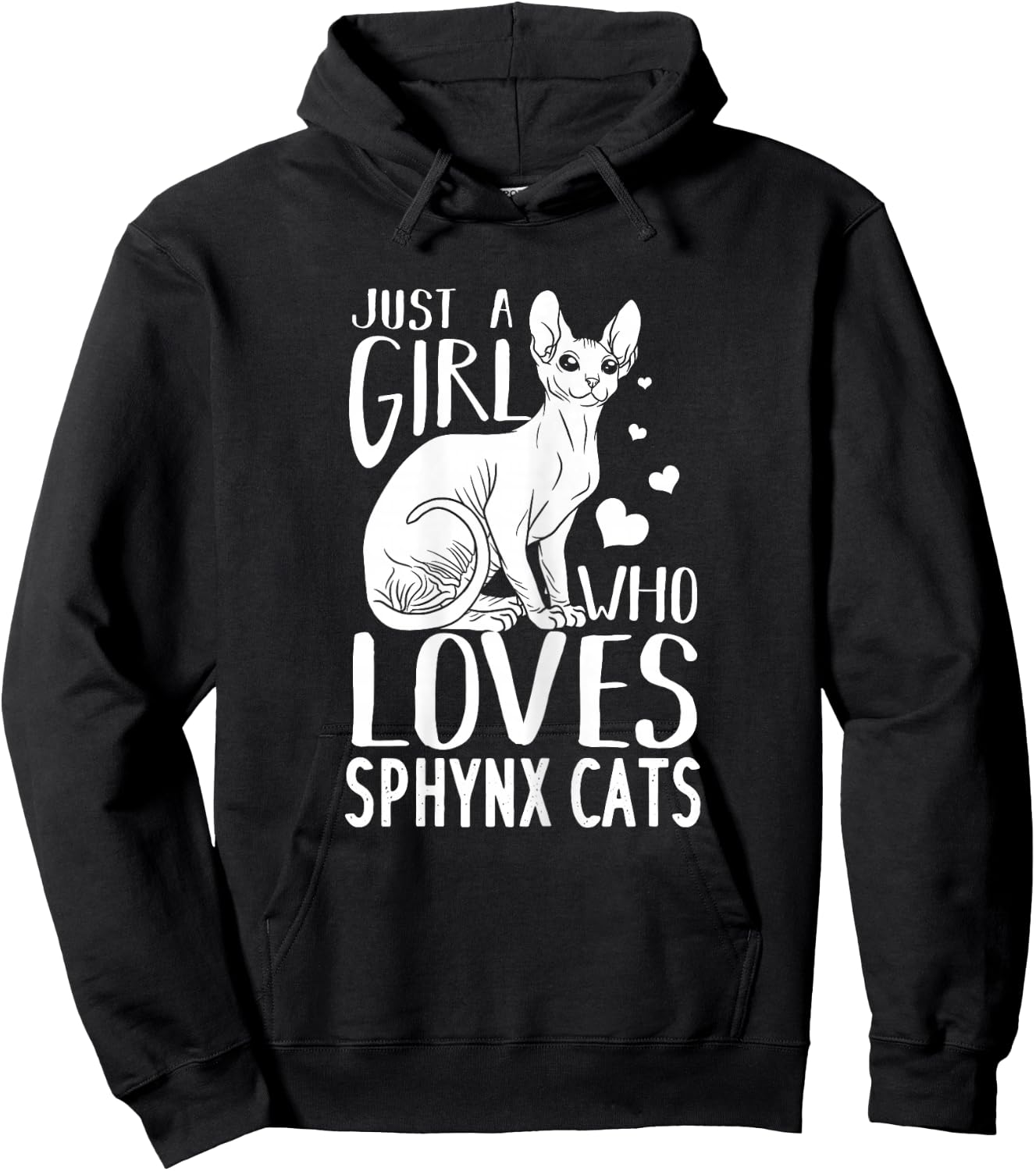 Sphynx Cat Gift Kitten Owner Lover Women Girls Kids Hoodie - Hoodie | Black