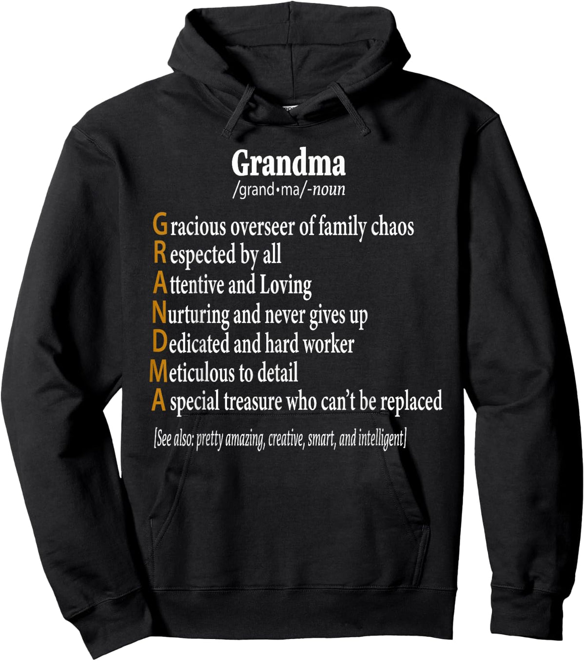Funny Strong Women Grandma Definition Birthday Mother's Day Hoodie - Hoodie | Black