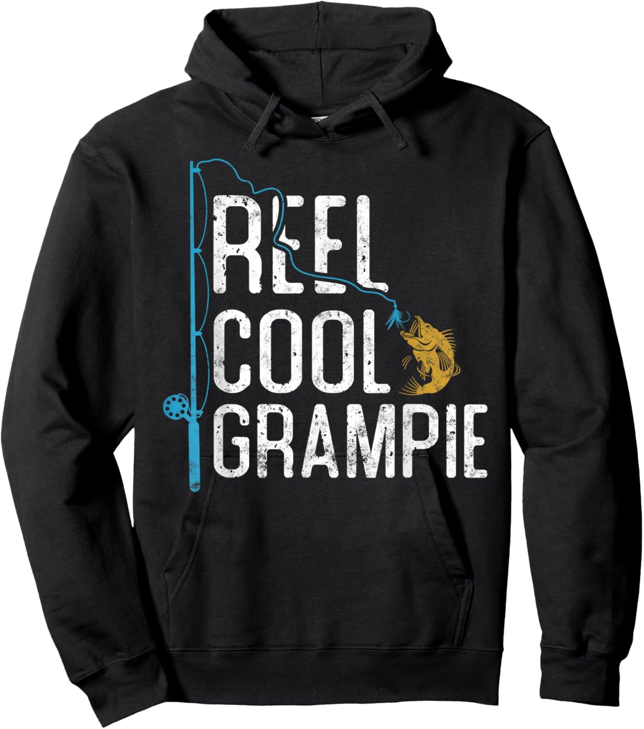 Fishing Reel Cool Grampie Father’s Day Gift Fisherman Hoodie - Hoodie | Black