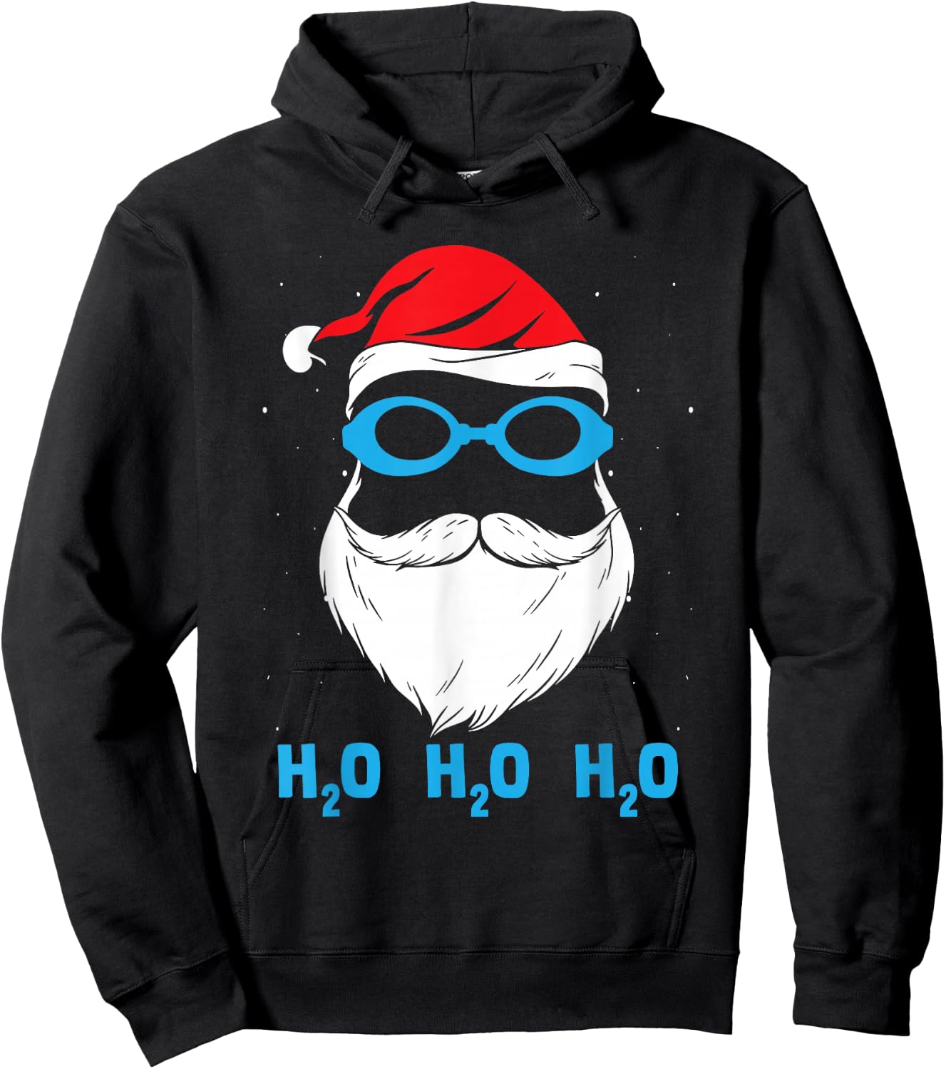 H2o H2o H2o Santa Claus Swimming Santa Hat Swimming Lover Hoodie - Hoodie | Black