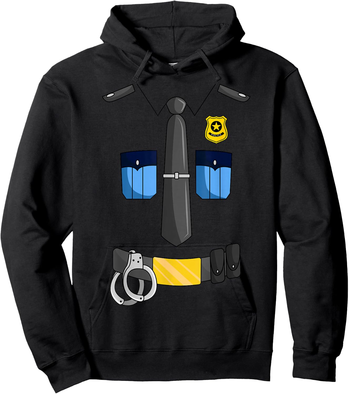 Police Officer Costume Policeman Cop Sheriff Halloween Hoodie - Hoodie | Black