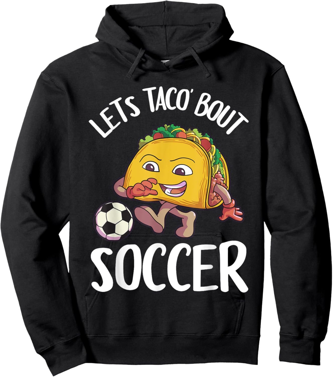 Funny Soccer Shirt Kids Men Taco Lover Gift Hoodie - Hoodie | Black