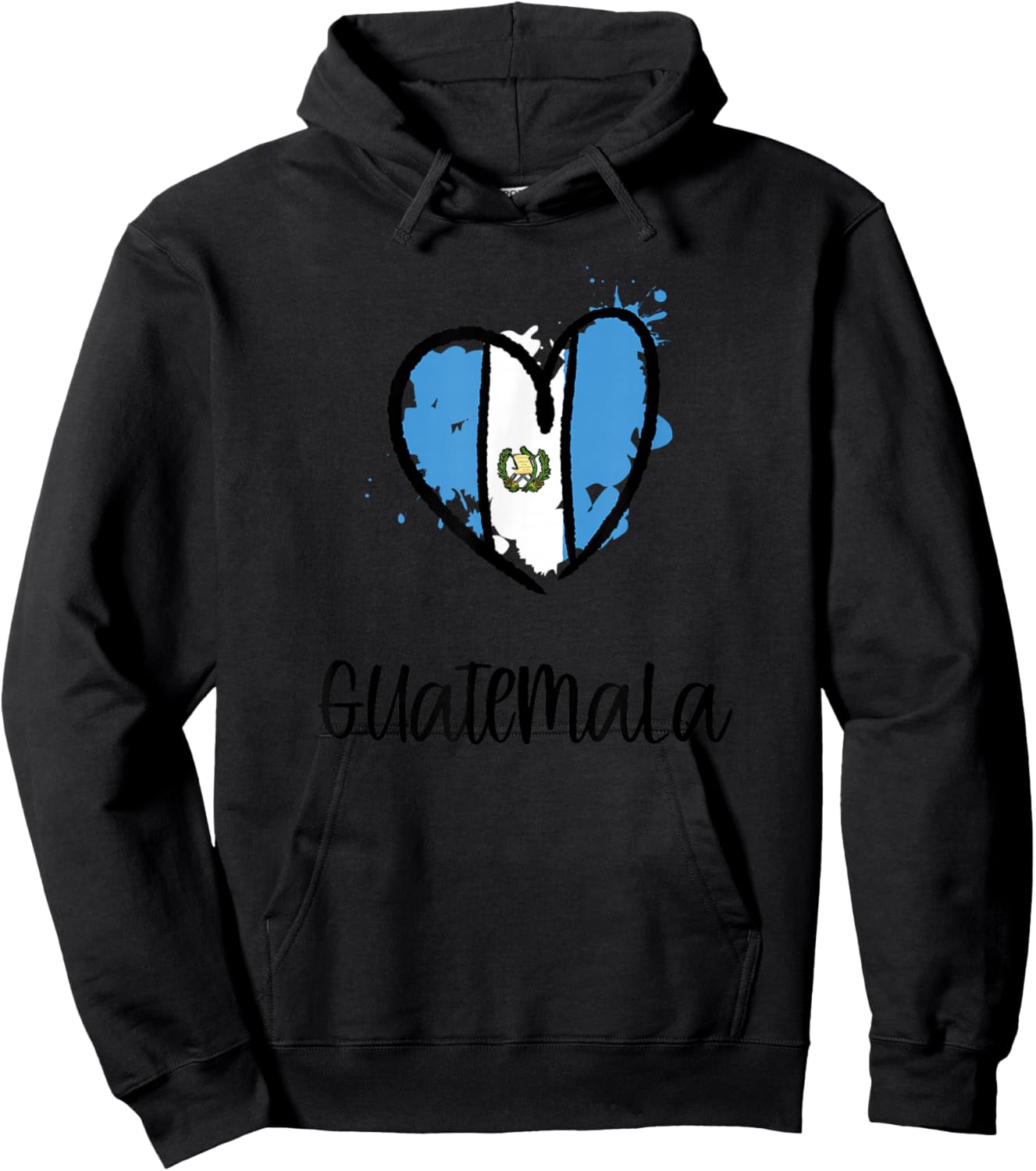 Guatemala Heart Art Northern America Spanish Guatemalan Gift Hoodie - Hoodie | Black