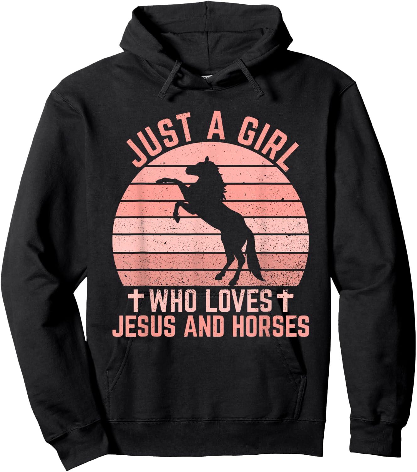 Just A Girl Who Loves Jesus And Horses - Christian Riders Hoodie - Hoodie | Black