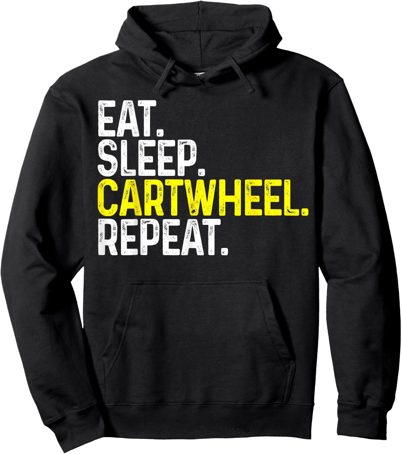 Eat Sleep Cartwheel Repeat Funny Gymnastics Gift Hoodie - Hoodie | Black
