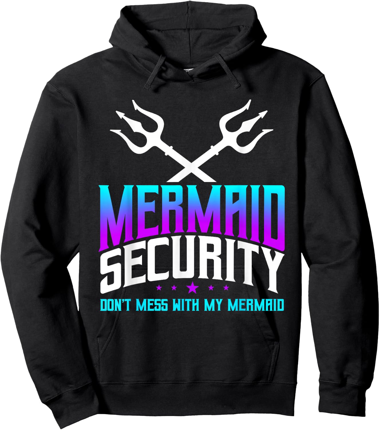 Mermaid Daddy Merdad Father's Day Merman Dad Papa Merfolk Small Hoodie - Hoodie | Black