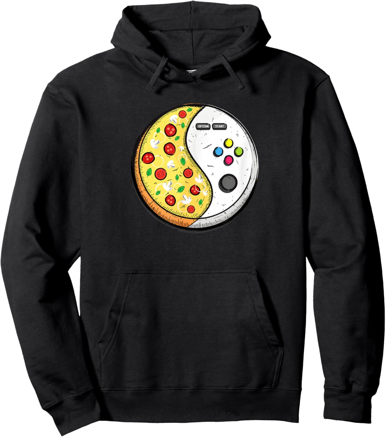 Gaming and Pizza Themed Present for Gamer Kids Boys Girls Hoodie - Hoodie | Black