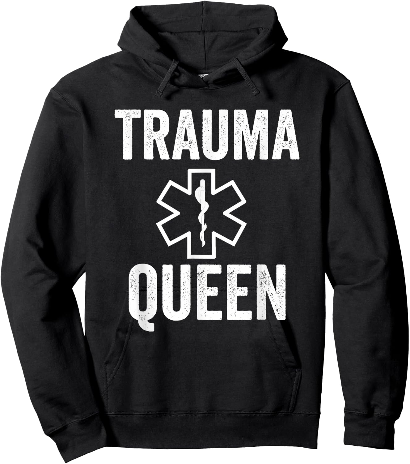 EMT Paramedic Trauma Queen With Sayings Hoodie - Hoodie | Black