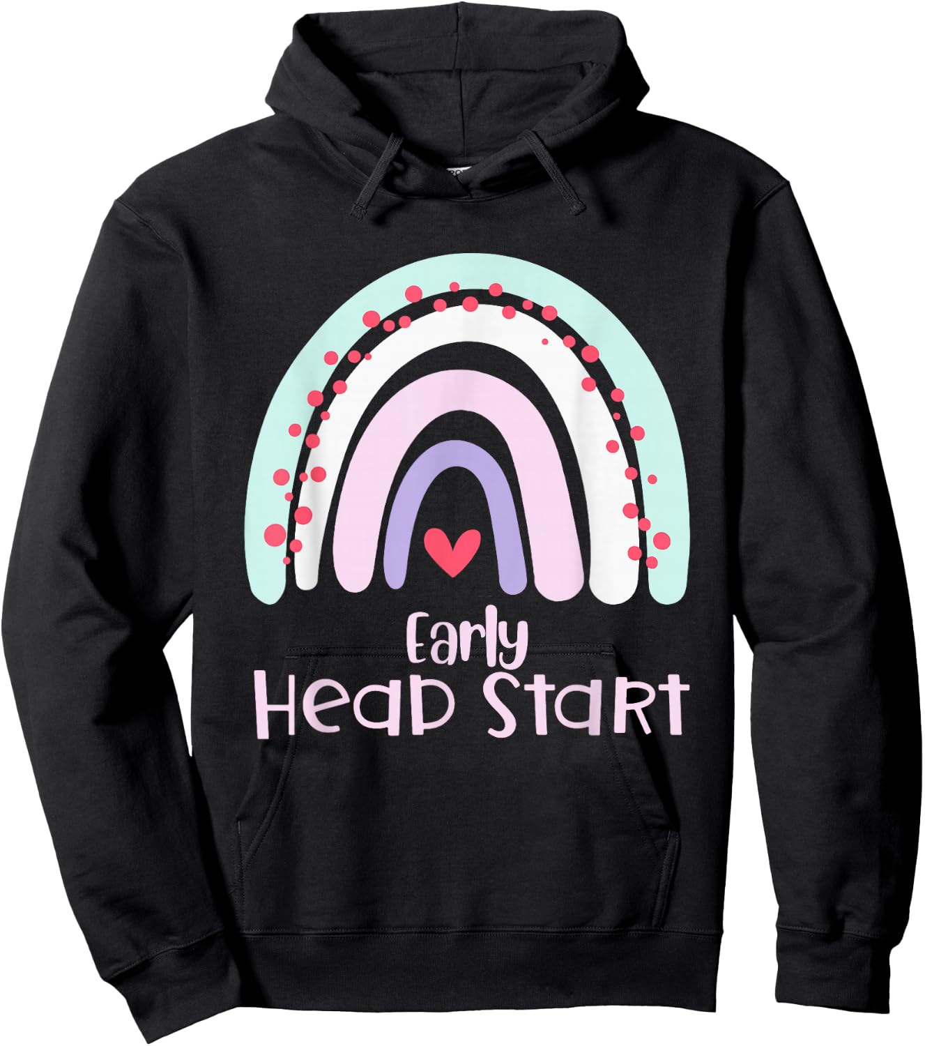 Early Headstart Cute Retro Rainbow teachers Hoodie - Hoodie | Black