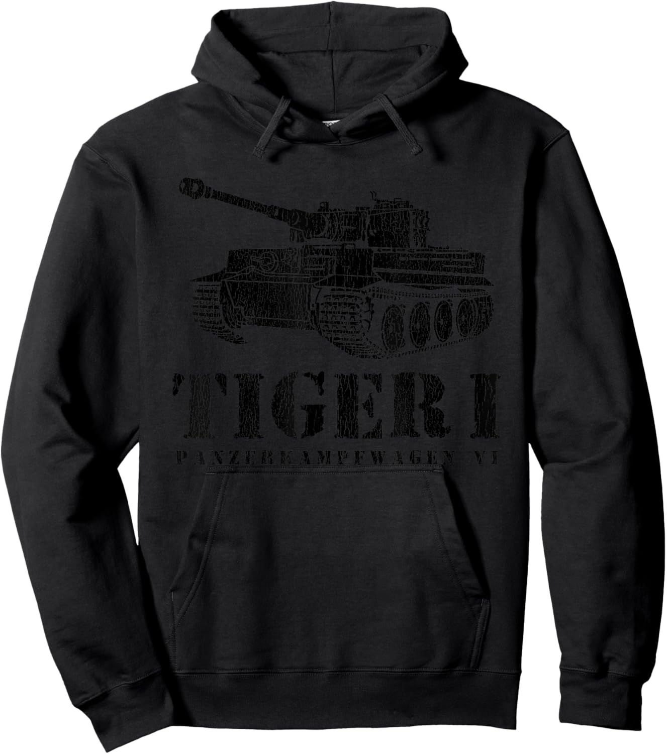 Funny Army Vintage Tiger Tank PzKpfw VI WWII Gift Men Boys Hoodie - Hoodie | Black