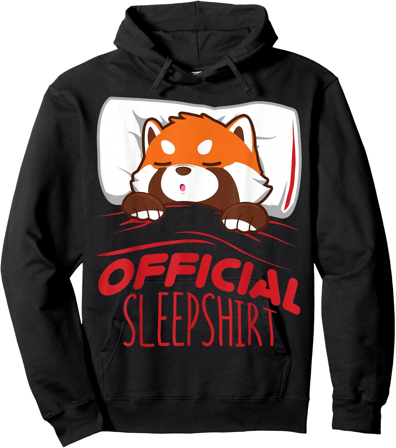 Official Sleepshirt Red Panda Sleeping Hoodie - Hoodie | Black