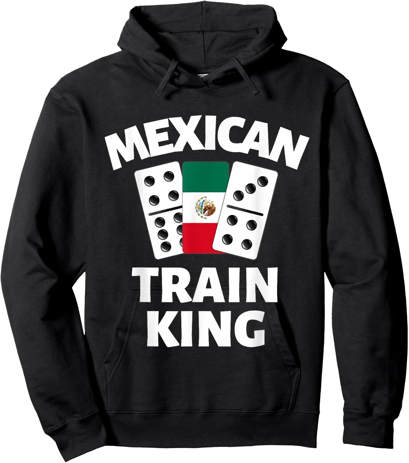 Dominoes Mexico Flag Dominoe Game Mexican Train King Hoodie - Hoodie | Black