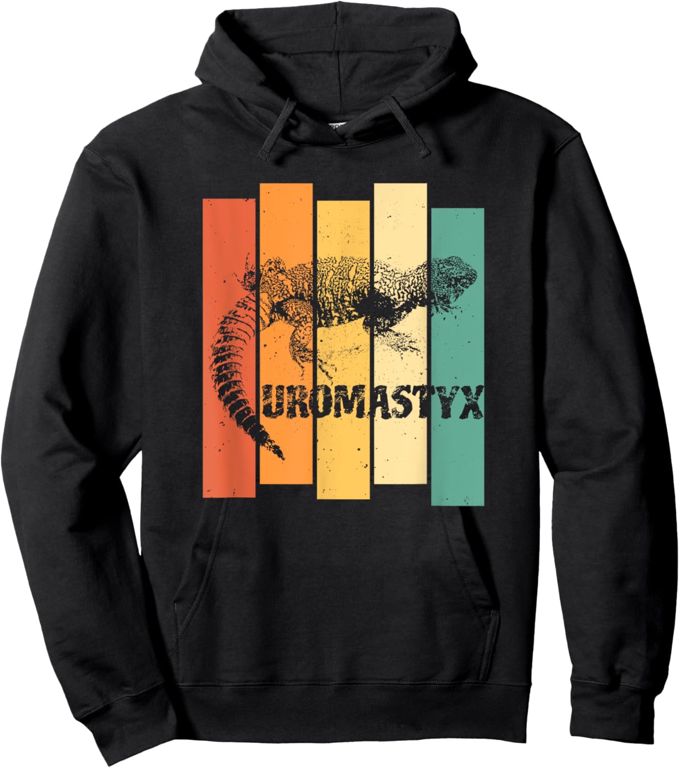 Uromastyx Spiktail Lizard Reptile Retro Colours Hoodie - Hoodie | Black