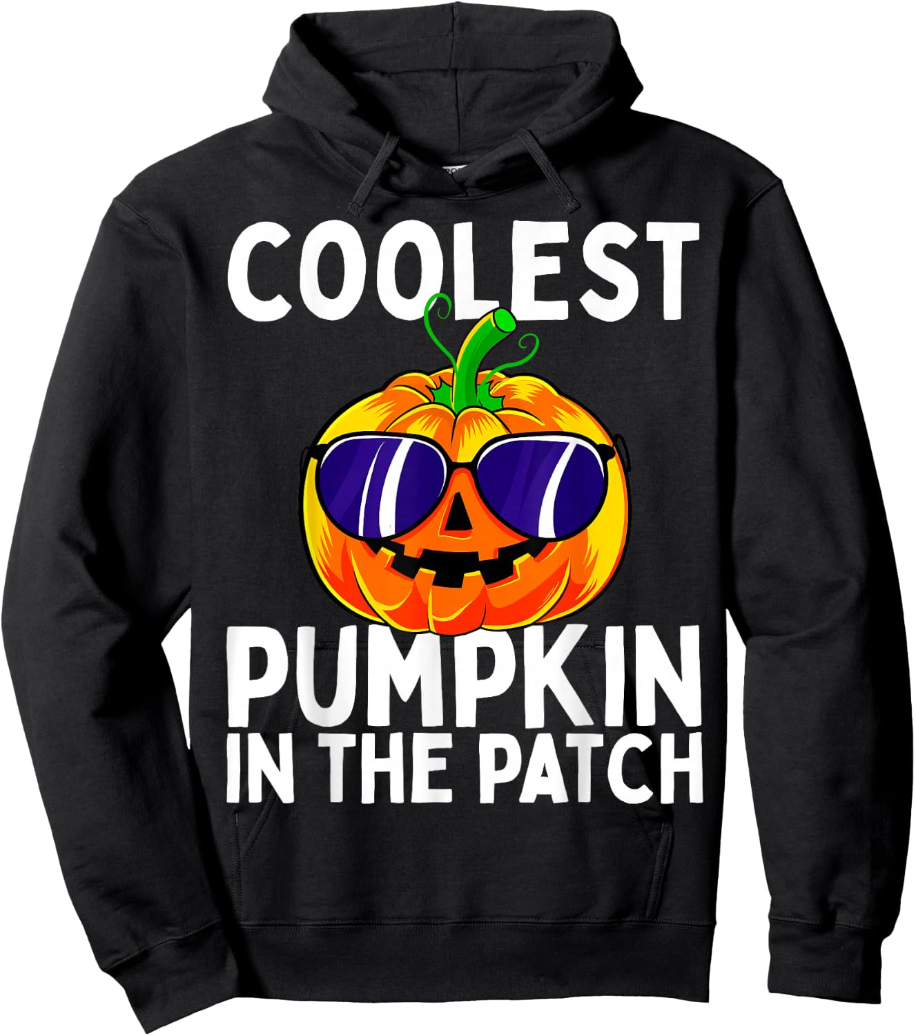 Kids Coolest Pumpkin in the Patch Halloween Boys Girls Hoodie - Hoodie | Black
