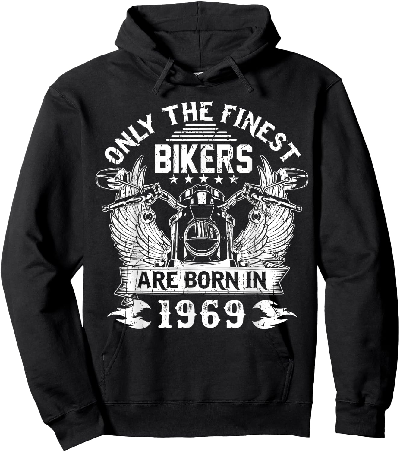 Only Finest Bikers Are Born In 1969 biker Hoodie - Hoodie | Black