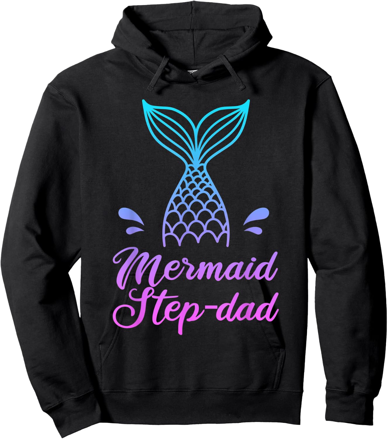 Mermaid Step-dad Shirt, Merdad Security Apparel, Fathers Day Hoodie - Hoodie | Black