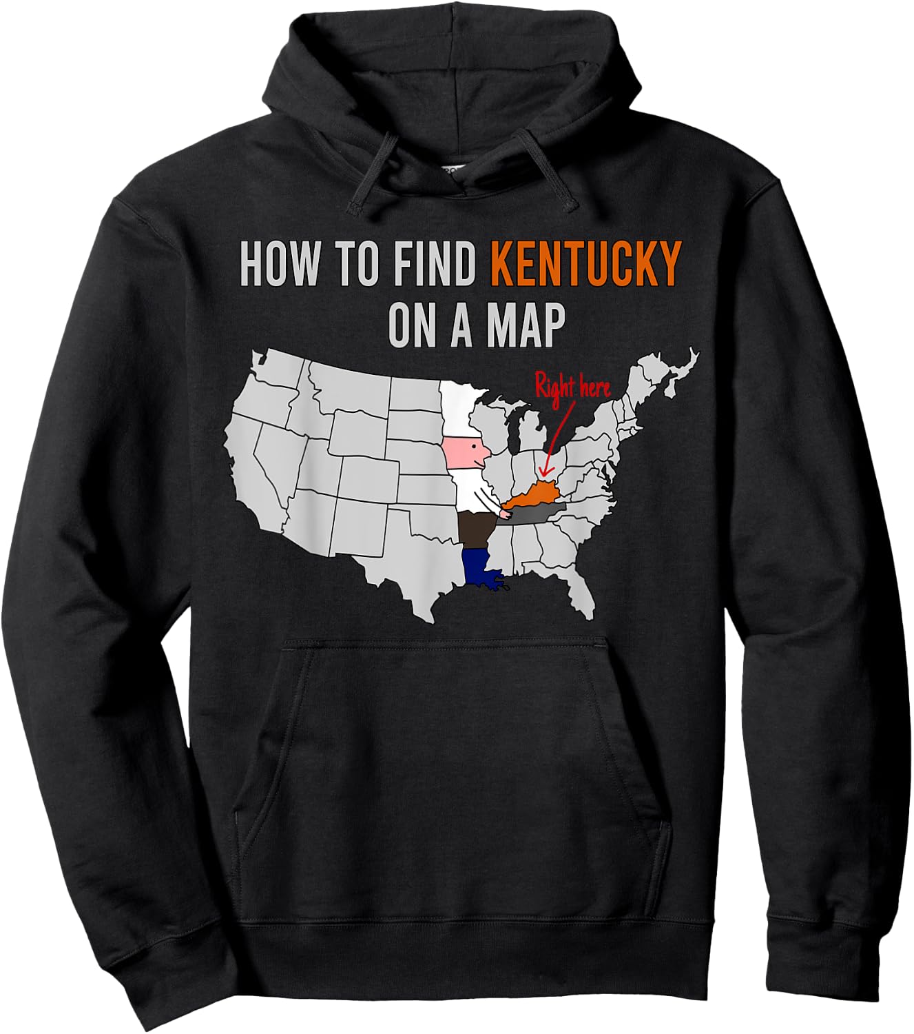 How To Find Kentucky On A Map Chef Holding Fried Chicken Hoodie - Hoodie | Black