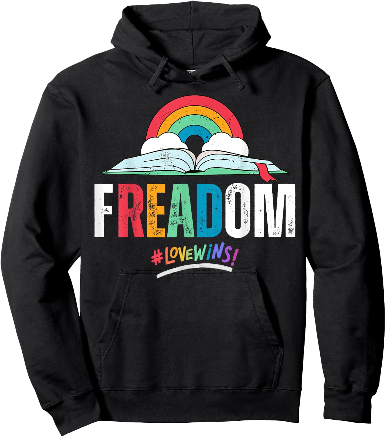 fREADom - I Read Banned Books - LGBTQ Reader Pride Librarian Hoodie - Hoodie | Black