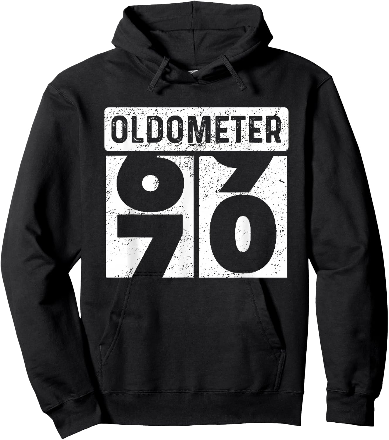 Oldometer Odometer Funny 70th Birthday Gift 70 yrs Old Joke Hoodie - Hoodie | Black