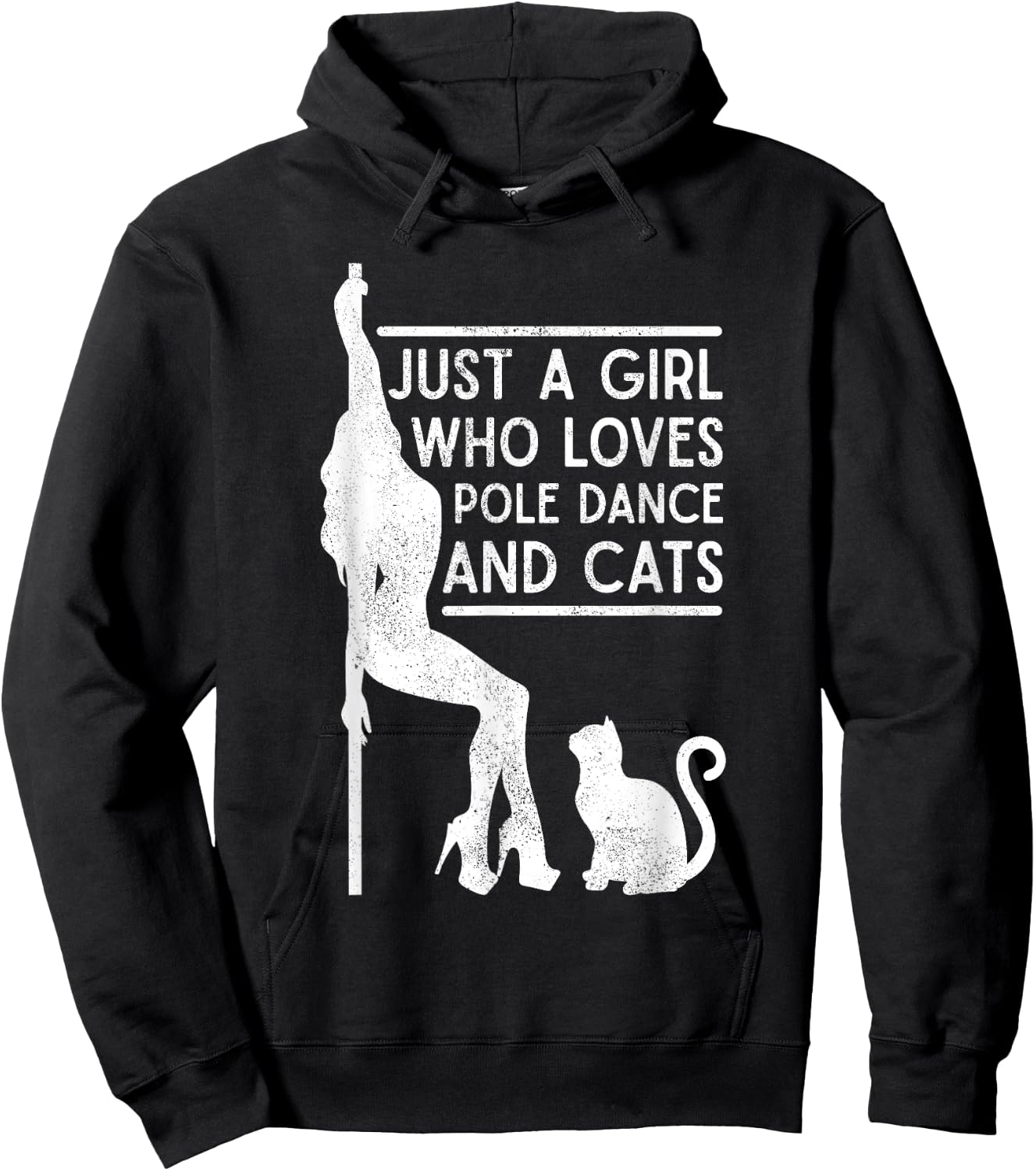 Funny Just A Girl Who Love Pole Dance And Cats Pole dancer Hoodie - Hoodie | Black