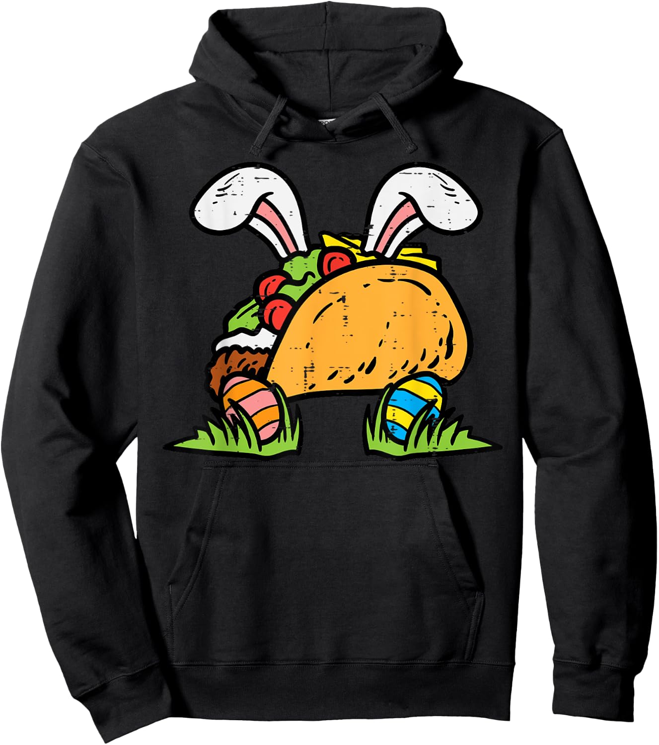 Easter Taco Bunny Funny Mexican Food Foodie Men Women Kids Hoodie - Hoodie | Black