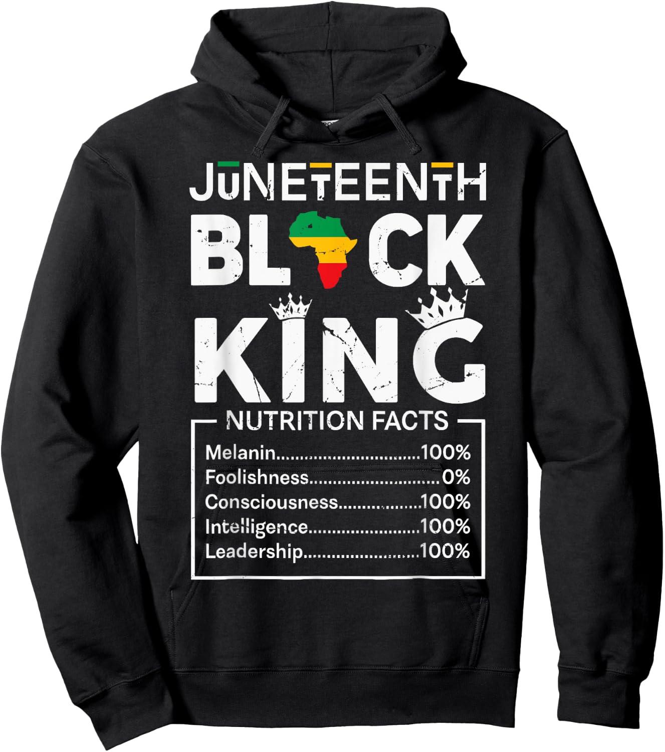 Black King Juneteenth 1865 Independence Day Black Pride Men Hoodie - Hoodie | Black