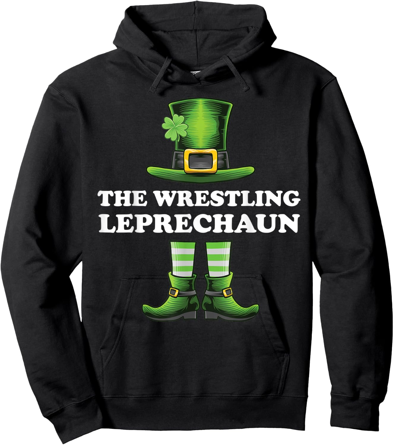 The Wrestling Leprechaun Matching Family St Patricks Day Hoodie - Hoodie | Black