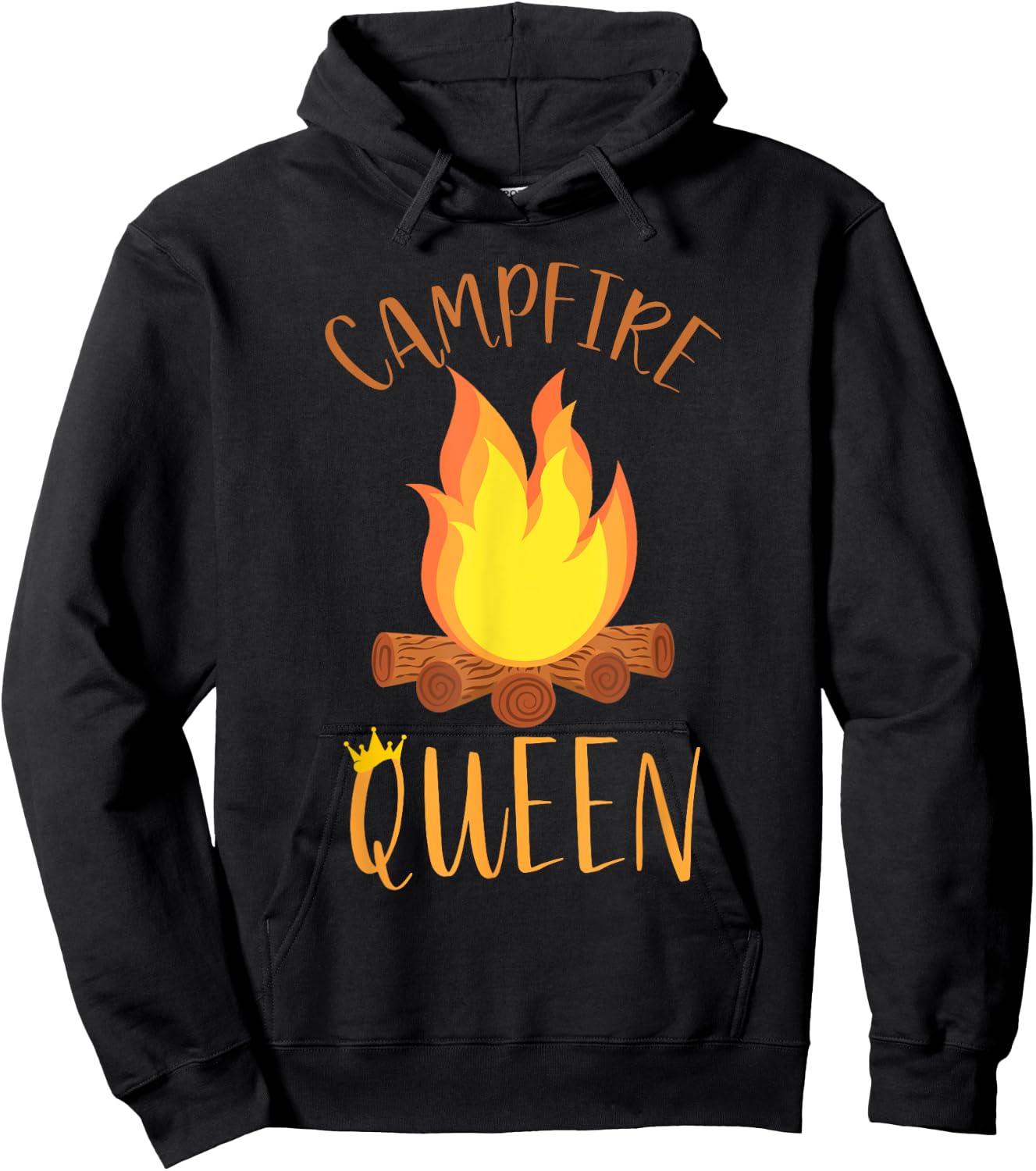 Campfire Queen Funny Outdoor Camping Hoodie - Hoodie | Black