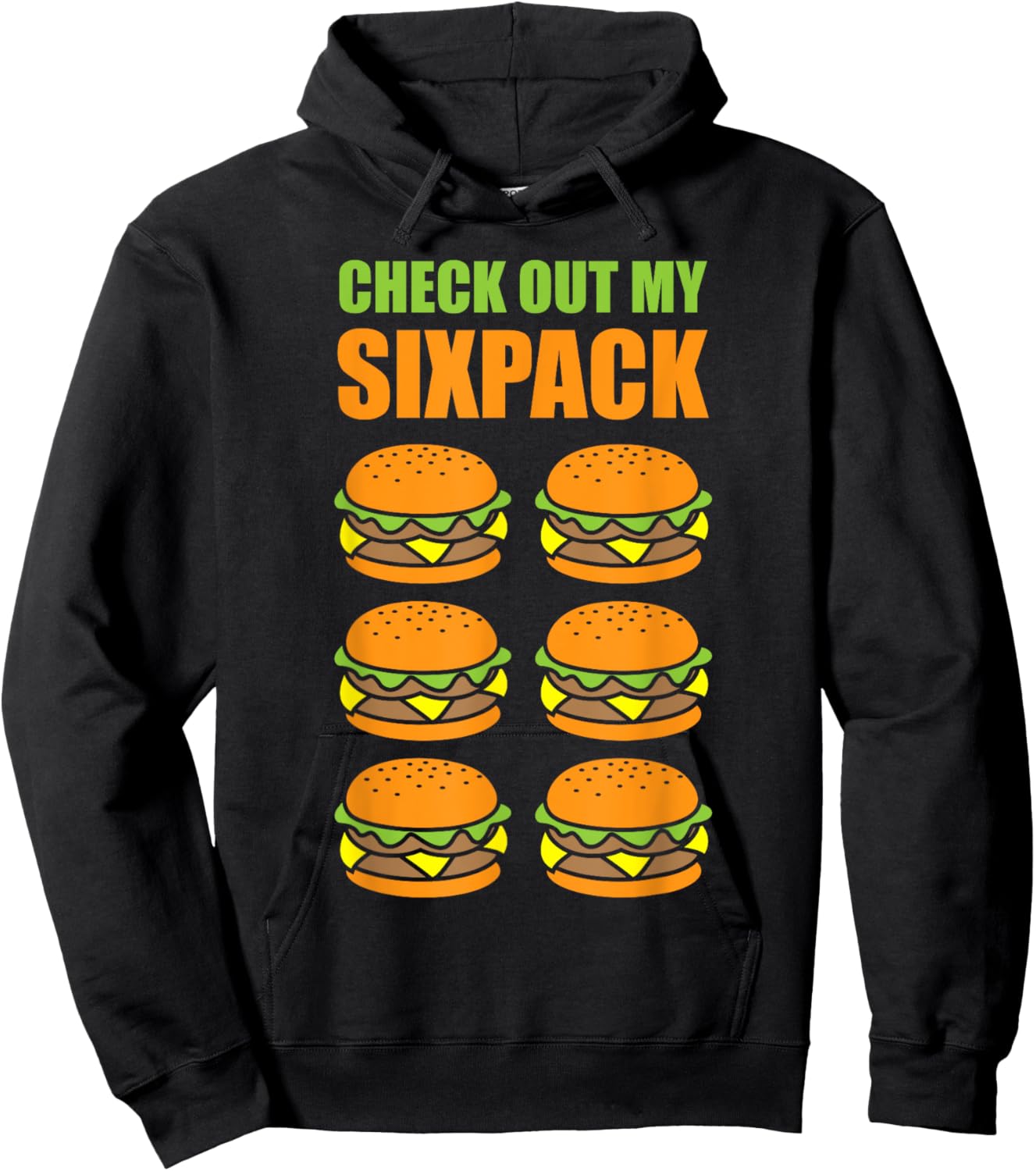 Cute Check Out My Six Pack Hamburger Abs For Cool Boys Hoodie - Hoodie | Black