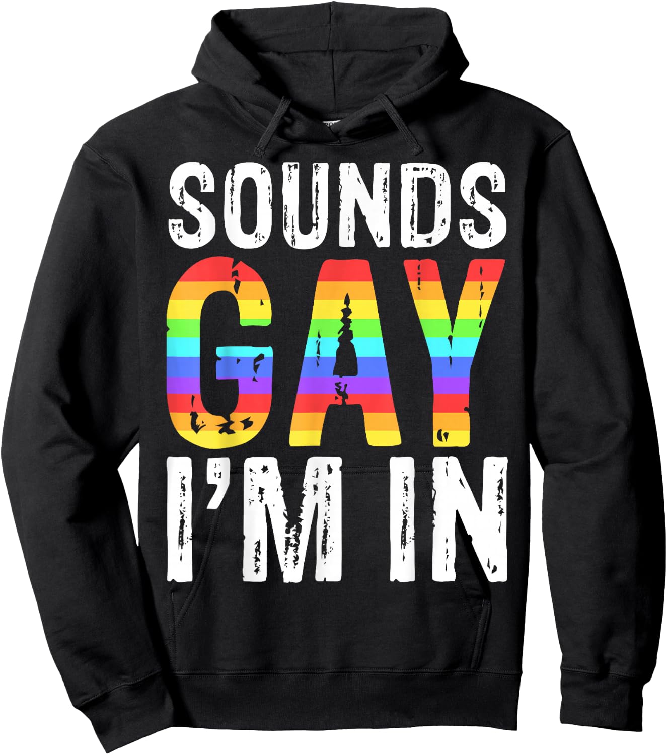 Sounds Gay I'm In LGBT Pride Gift Shirt Hoodie - Hoodie | Black