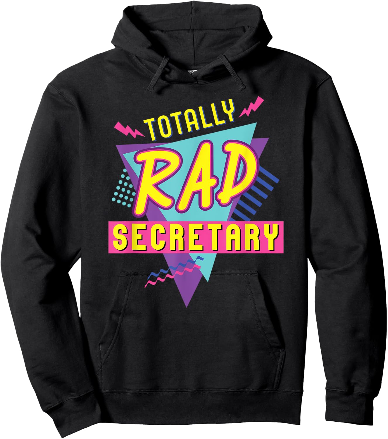 90's Totally Rad Secretary Vintage 1990s Nostalgic Hoodie - Hoodie | Black