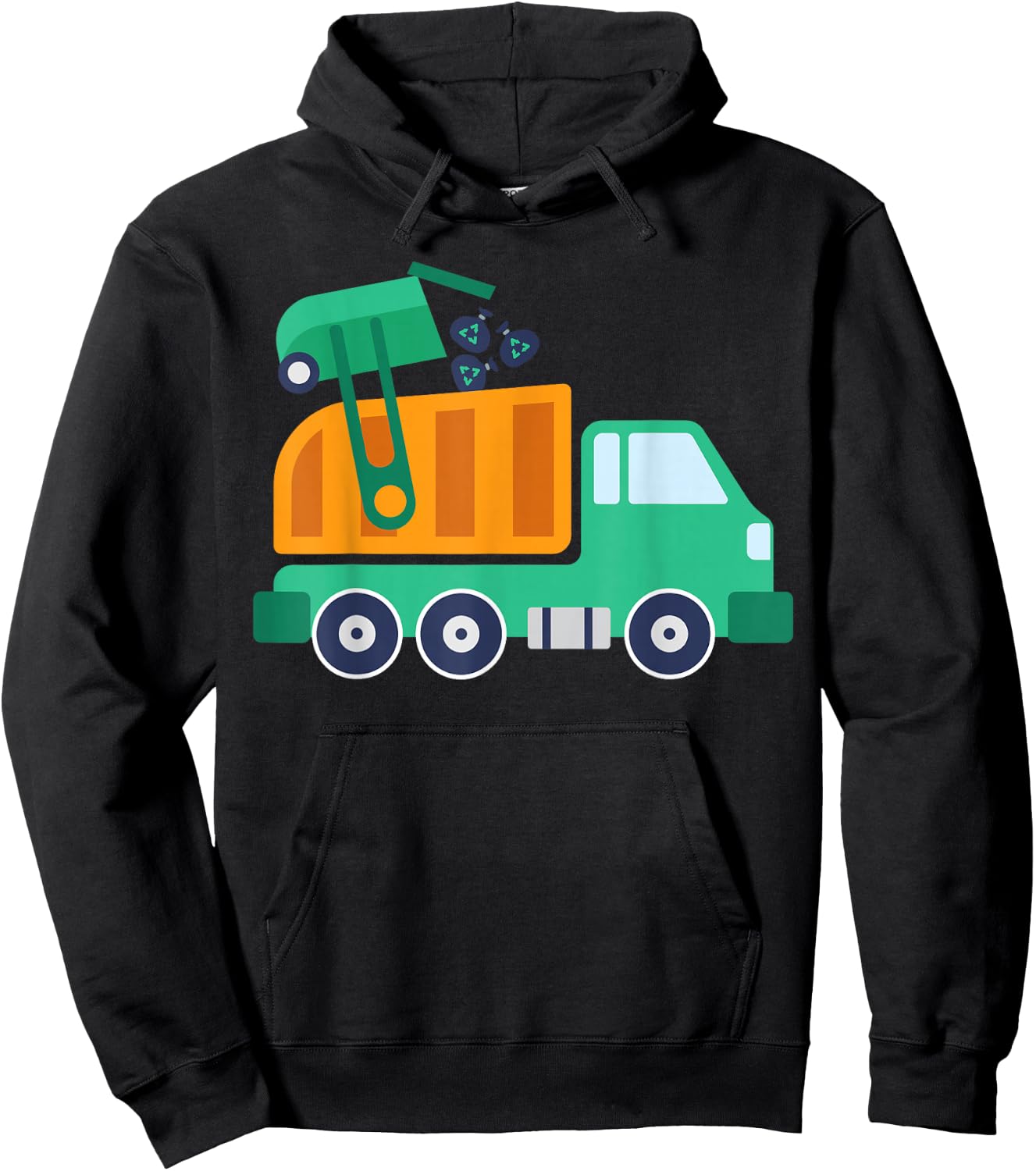 Garbage Truck Waste Recycle Trash Collector Earth Day Hoodie - Hoodie | Black