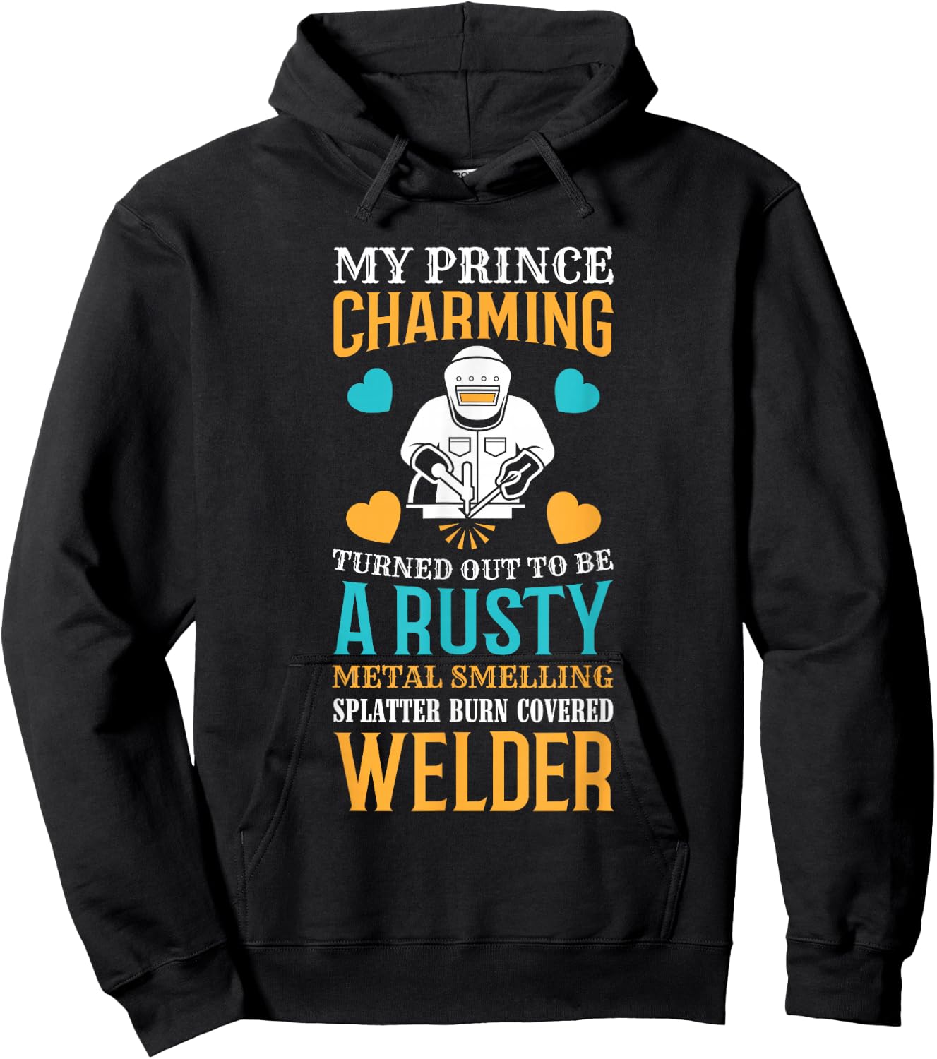 Welder Wife Mom Girlfriend Cute Funny Welding Weld Welders Hoodie - Hoodie | Black