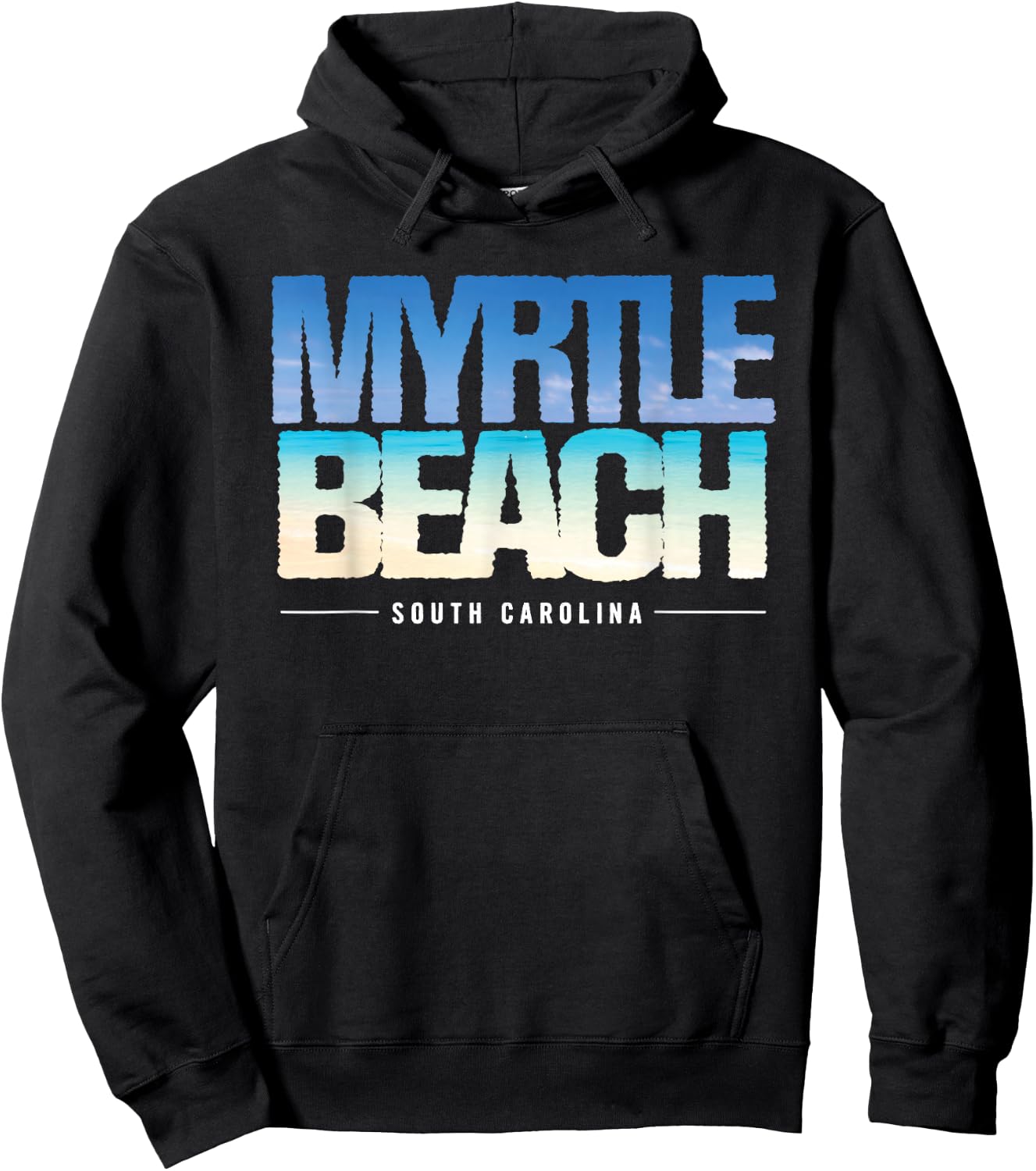 Vintage Tropical Beach Myrtle Beach South Carolina Souvenir Hoodie - Hoodie | Black